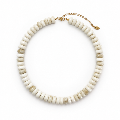 Ellison+Young Modern Resin Beaded Statement Necklace: Indigo Swirl