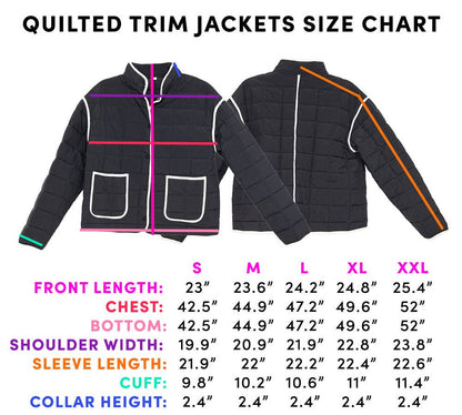 Black Quilted Trim Jacket Women&