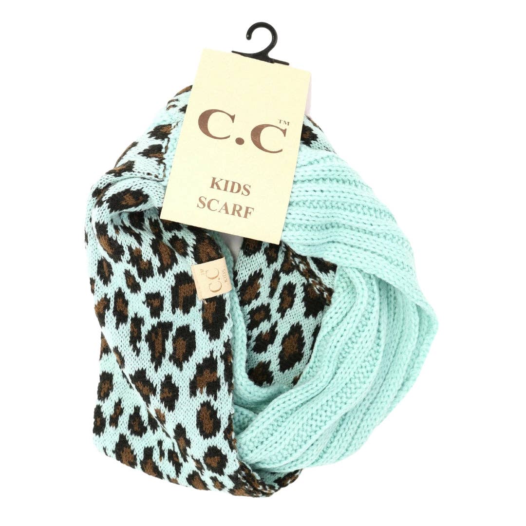 KIDS Leopard Print CC Infinity Scarf KIDSSF80: Camel