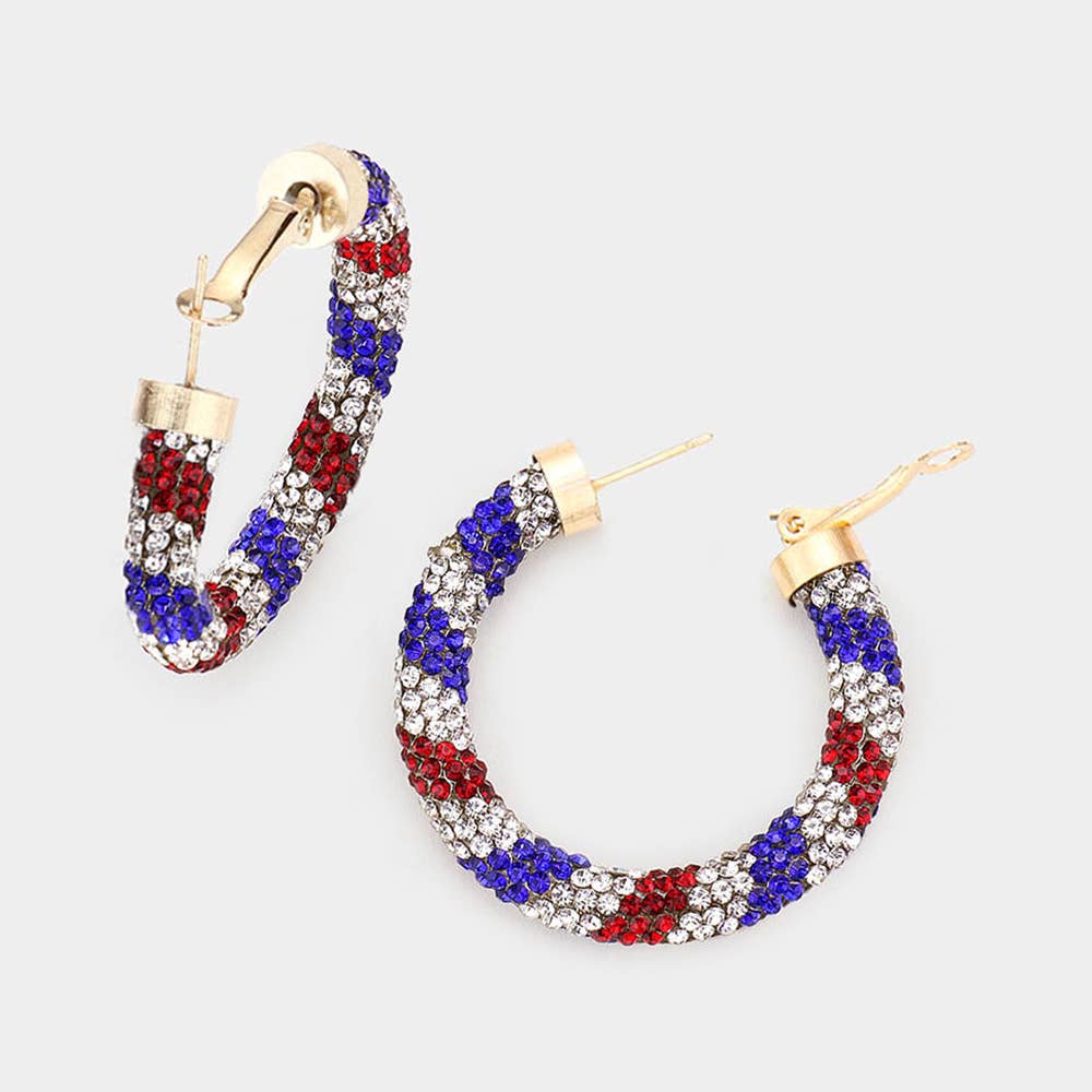 Rhinestone Pave Hoop Earrings
: Christmas