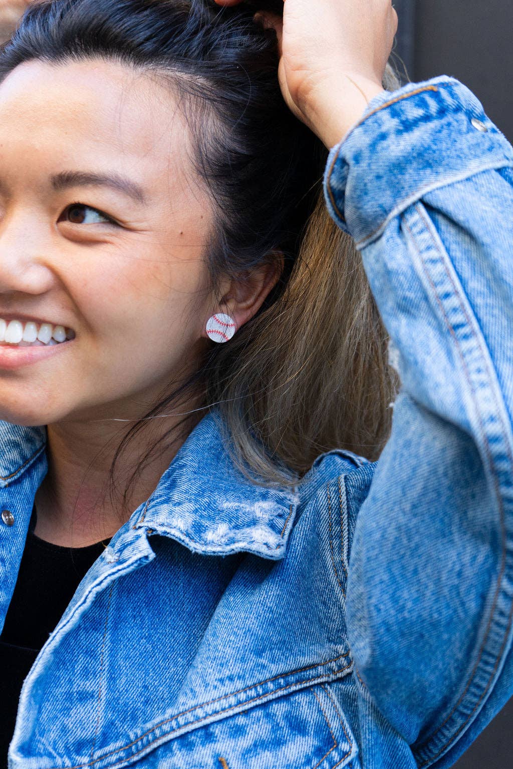 Glitter Baseball Studs // Game Day Earrings