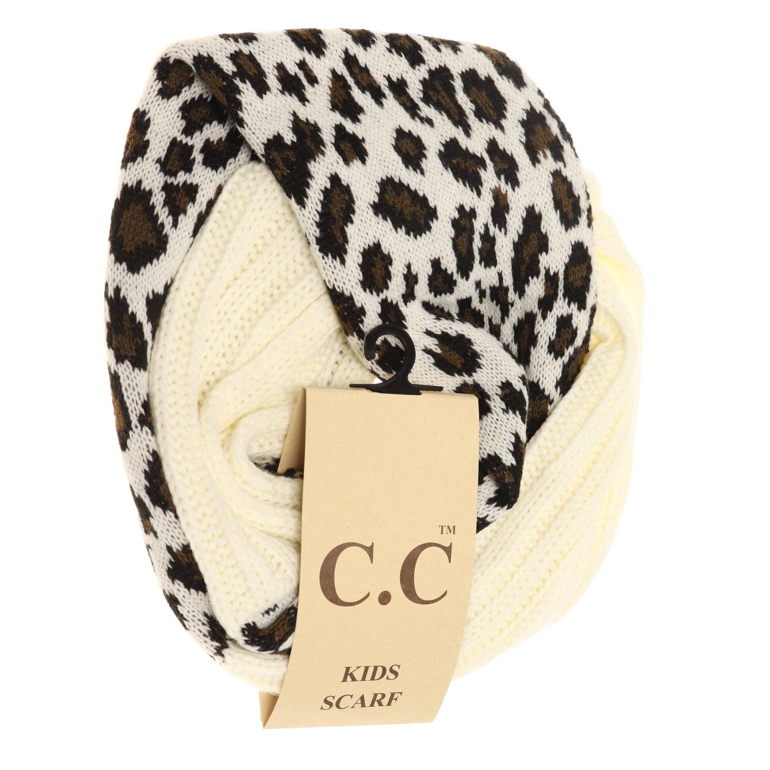 KIDS Leopard Print CC Infinity Scarf KIDSSF80: Camel