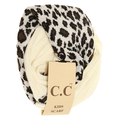 KIDS Leopard Print CC Infinity Scarf KIDSSF80: Camel