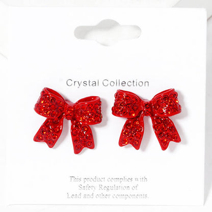 Crystal Rhinestone Pave Bow Stud Earrings
: Black Clear