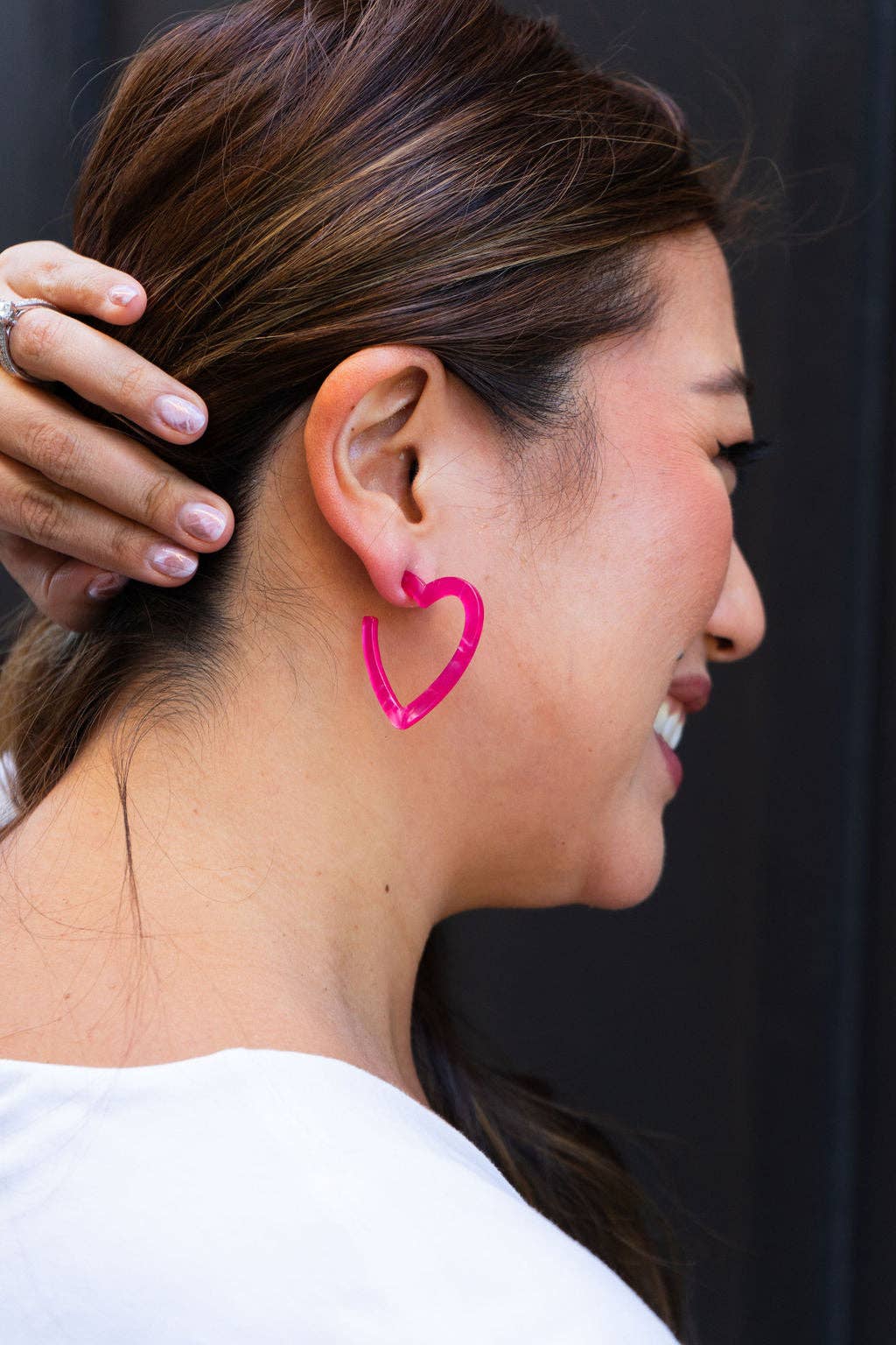 Heart Hoops - Hot Pink // Valentine&