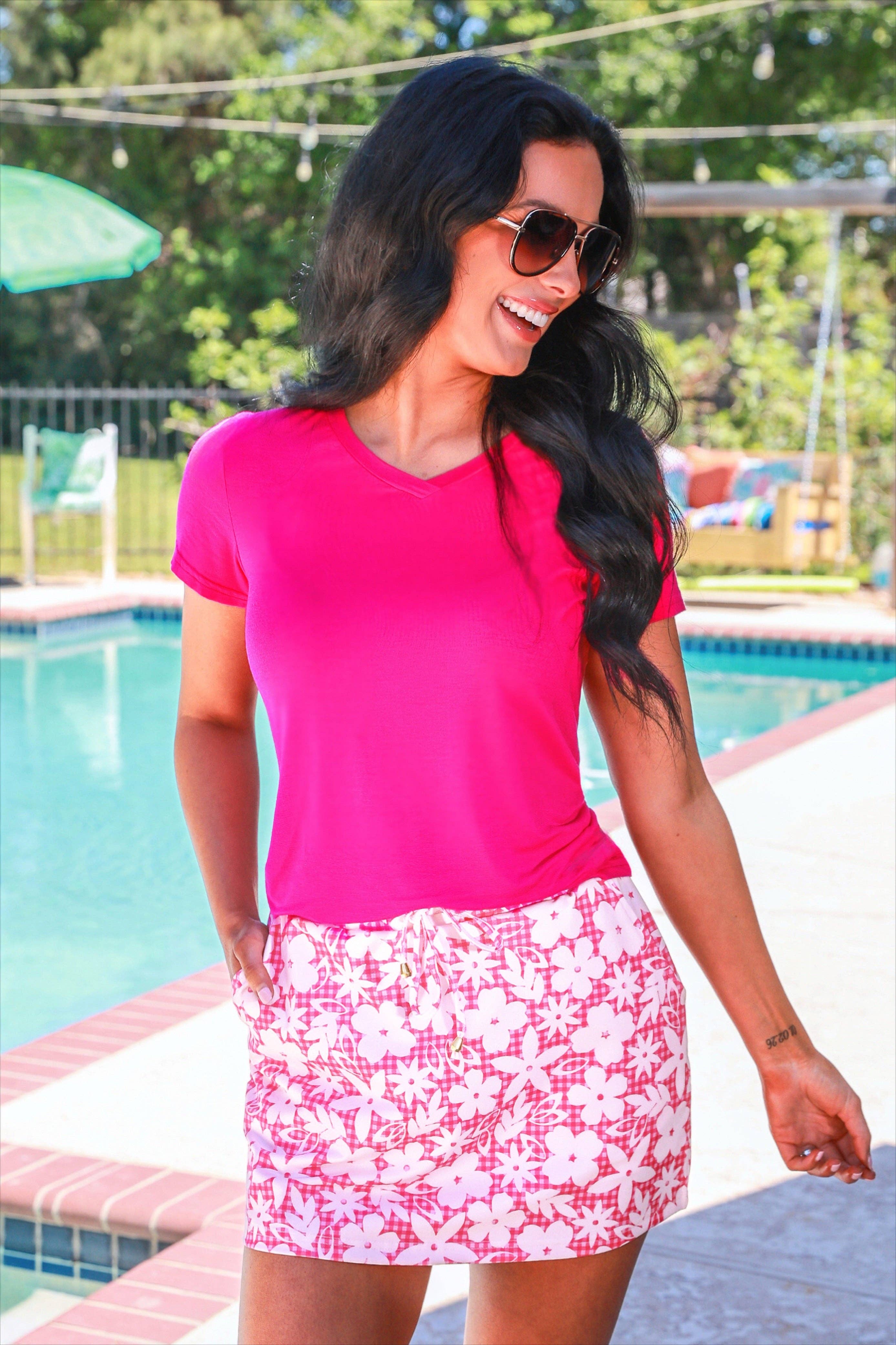 Gingham Garden Party Skort: Pink by Jess Lea