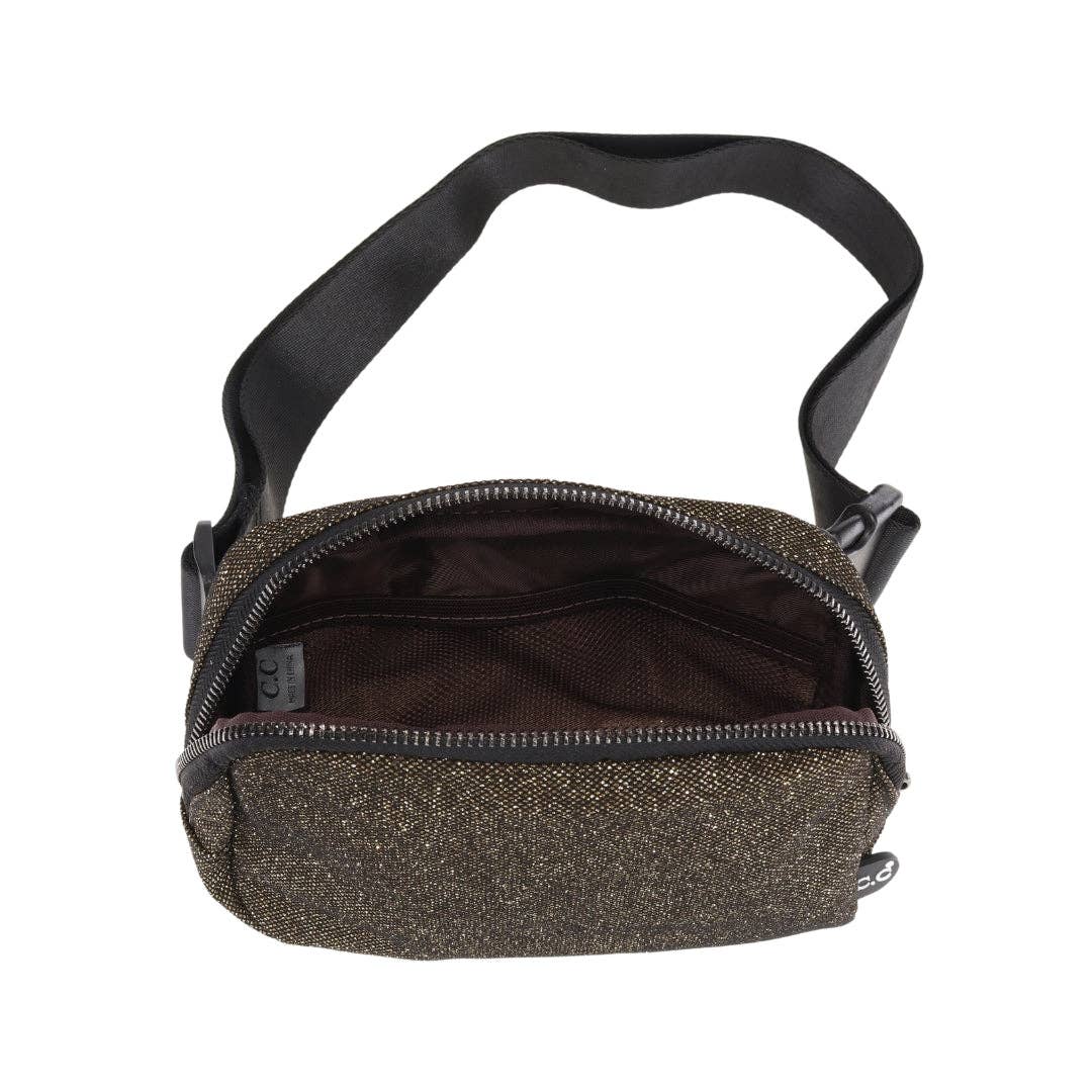 Glitter Mesh C.C Belt Bag BGS0062: Smoky Topaz