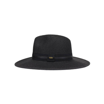 Ribbon and Leather Band C.C Panama Hat PNH0041: White