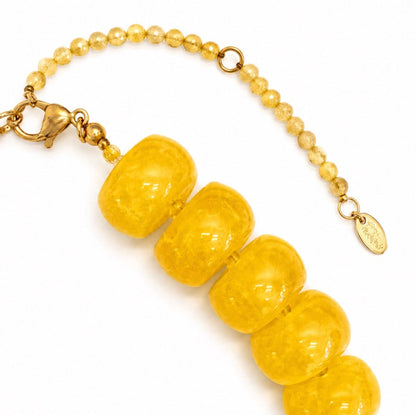 Chunky Resin &amp; Natural Stone Bead Necklace: Red Jasper Glow
