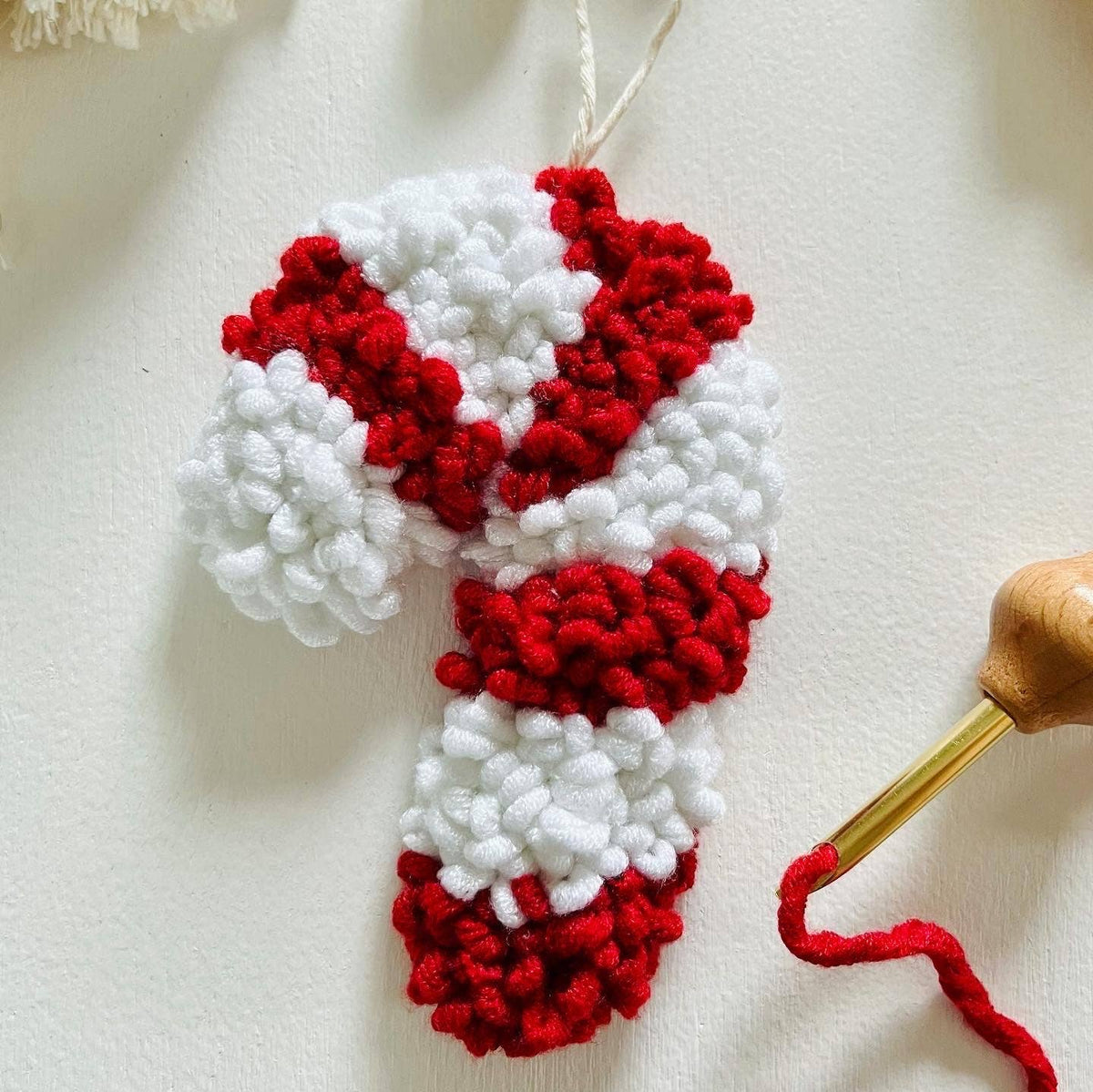 Beginner Punch Needle Kit Candy Cane