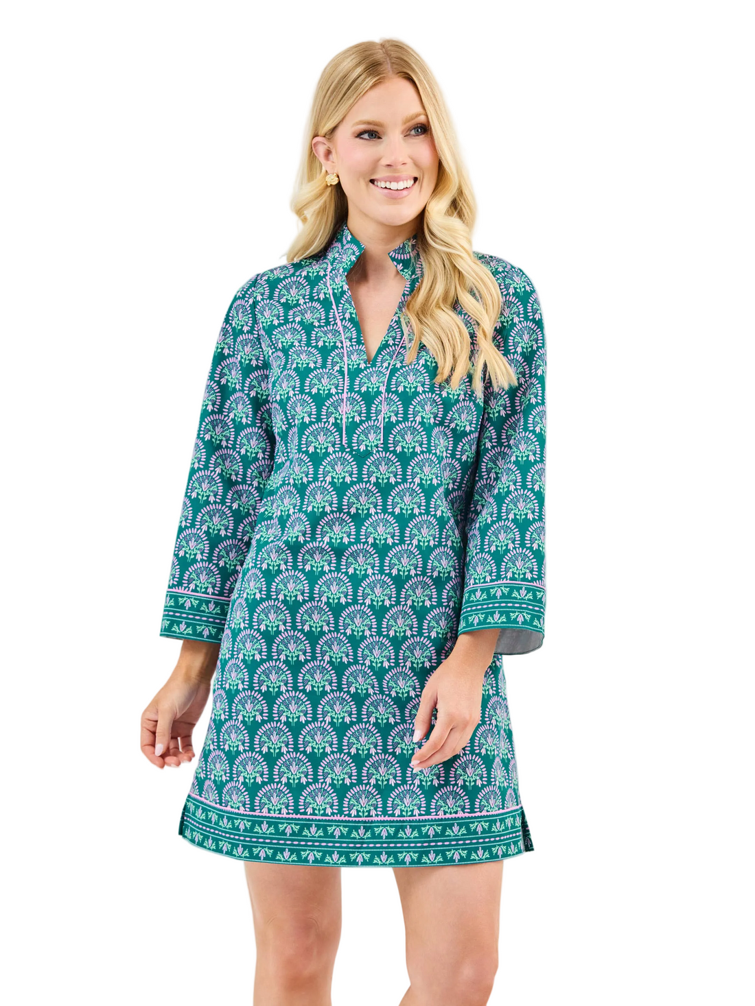 Mary Square Brenda Dress | Sunshower Flora Ocean