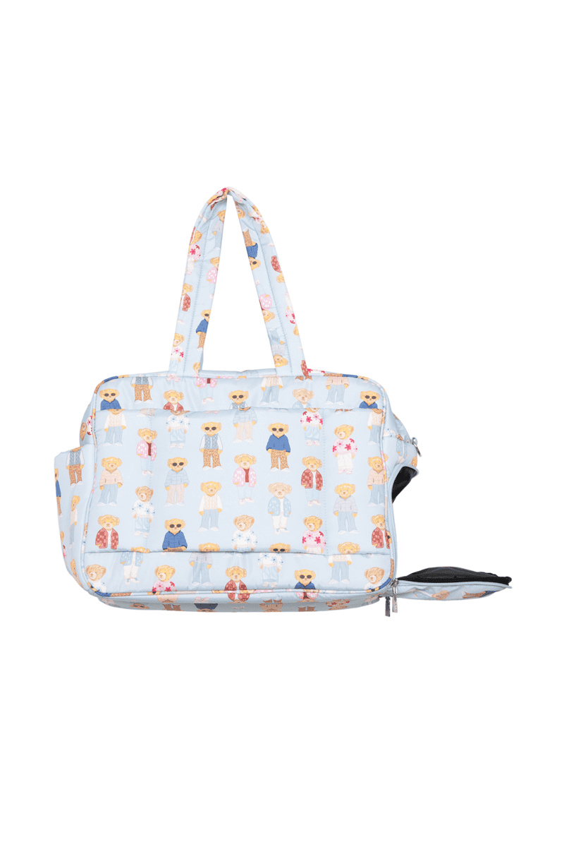 Teddy Bears Duffle Weekender Bag: Light Blue KATYDID
