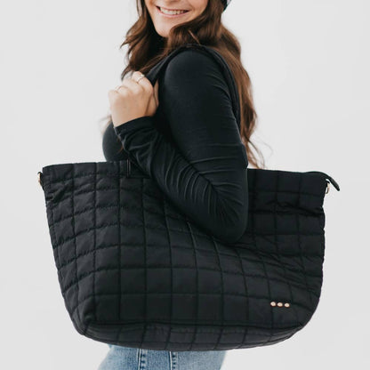 Day Dreamer Quilted Tote Bag: Navy