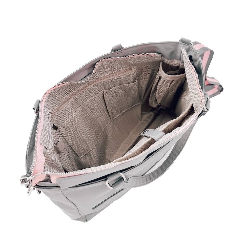 Nina Nylon Organizer Tote Bag: Navy