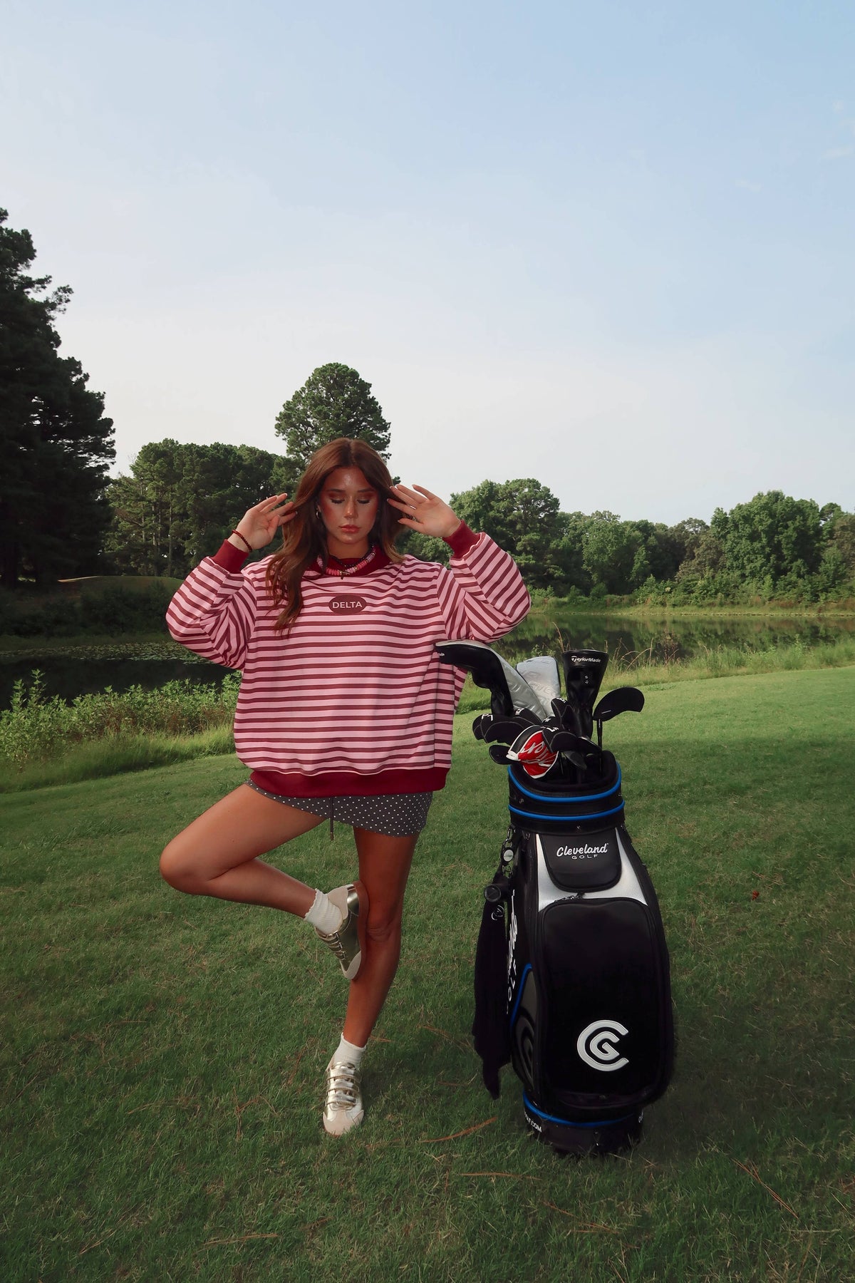 Delta Stripe Mockneck Sweatshirt: XXS/XS