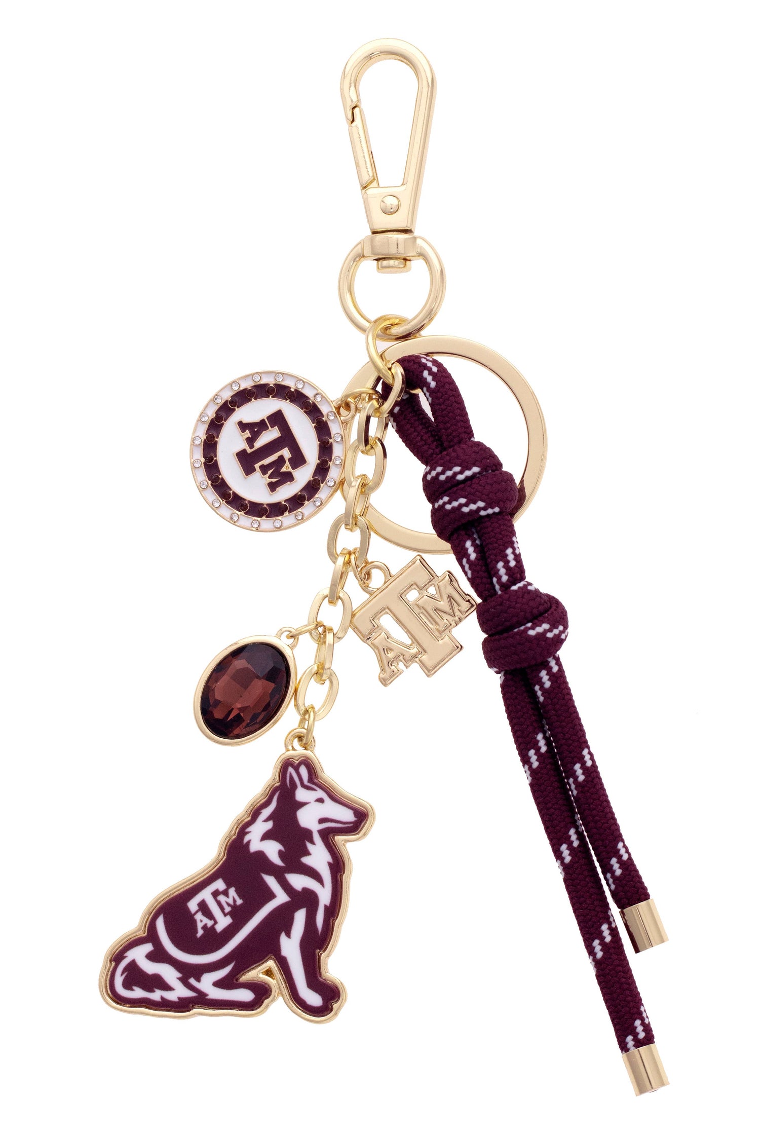 Texas A&amp;M Aggies Cluster Bag Charm in Maroon