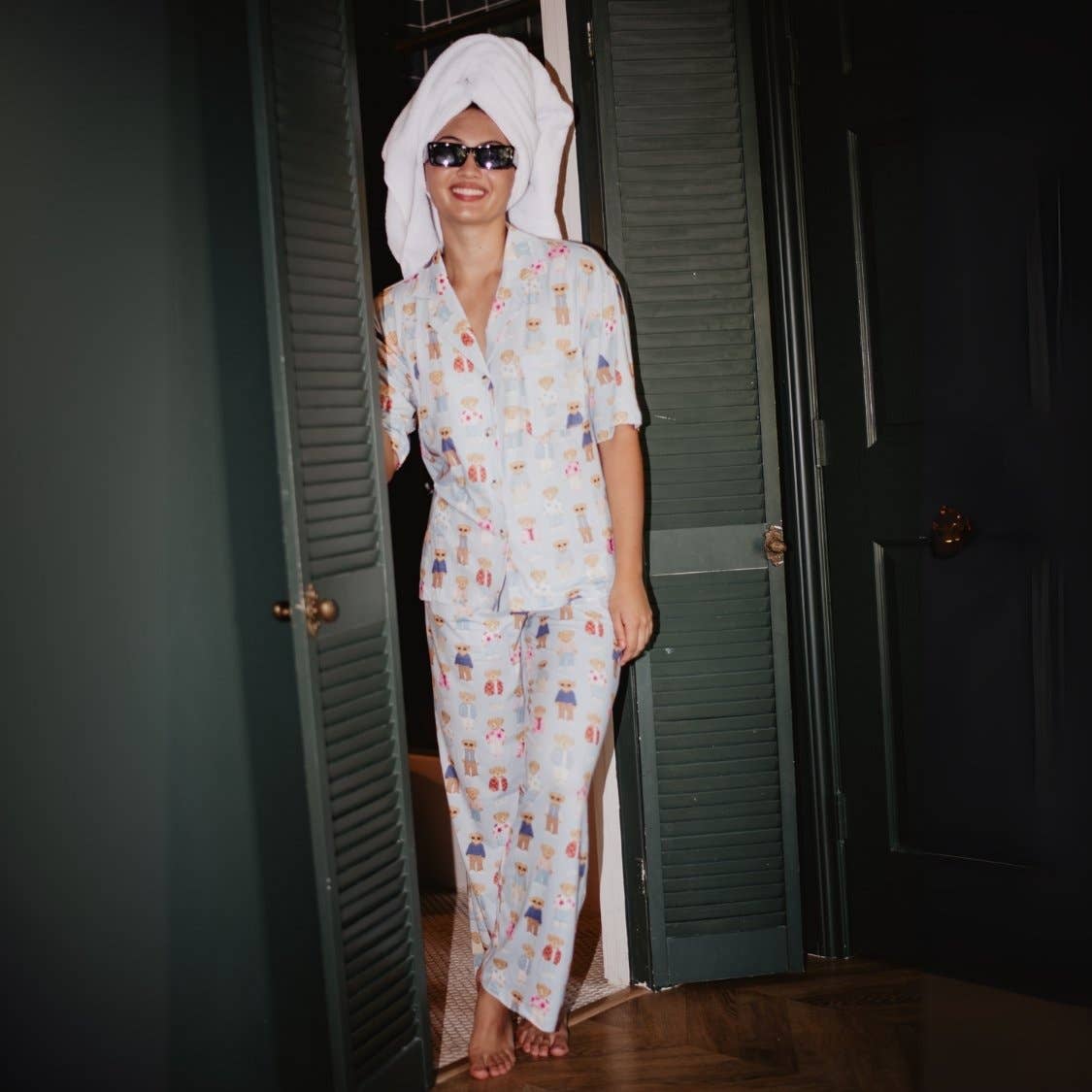 Teddy Bears PJ Sets Women: Light Blue / S