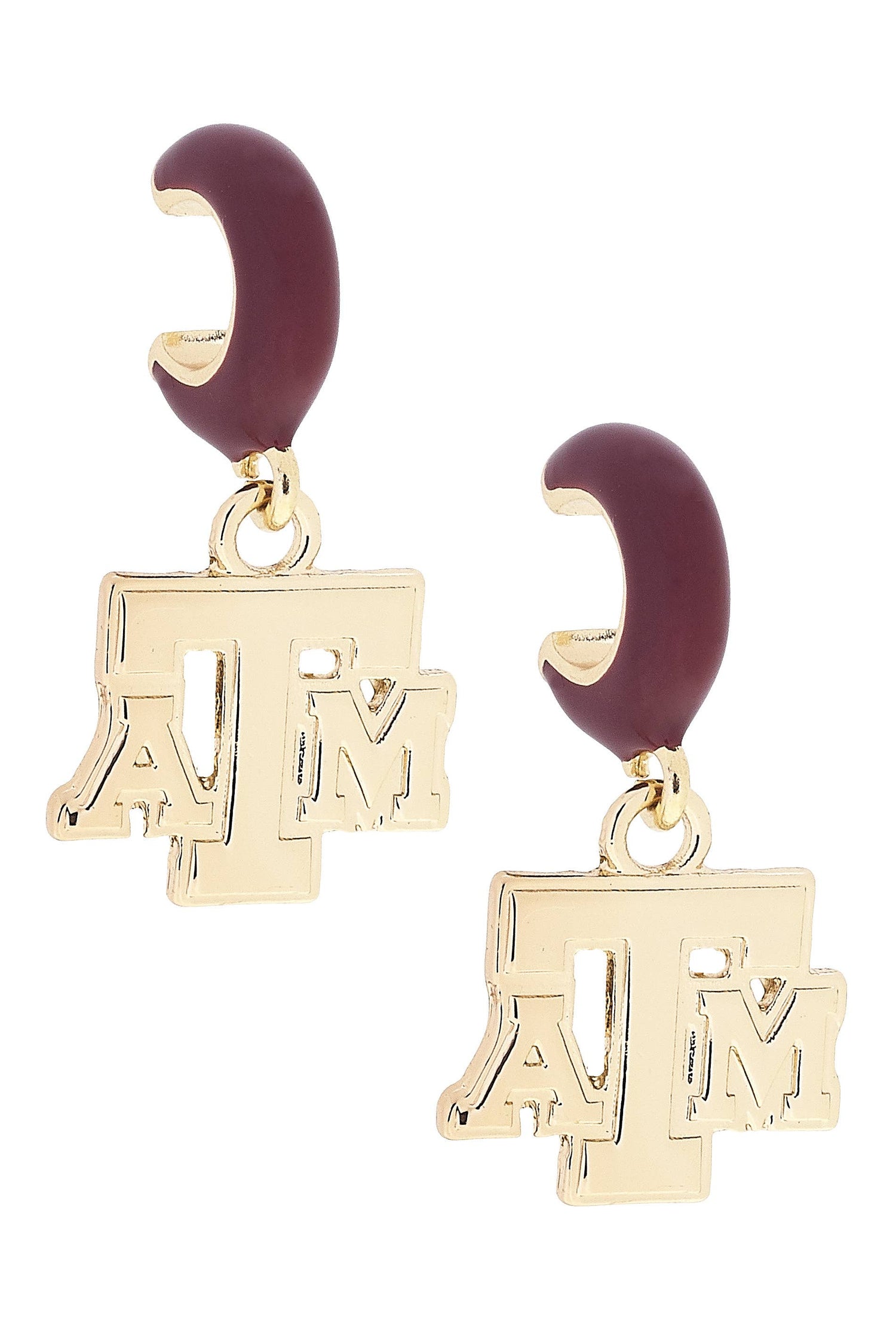 Texas A&amp;M Aggies Logo Huggie Hoop Earrings