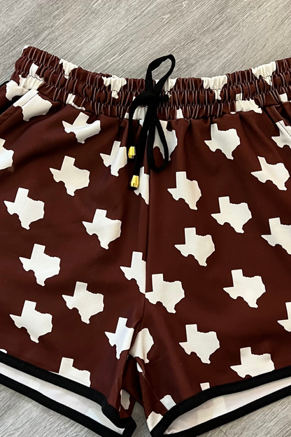 Howdy Drawstring Everyday Shorts: Maroon / Large