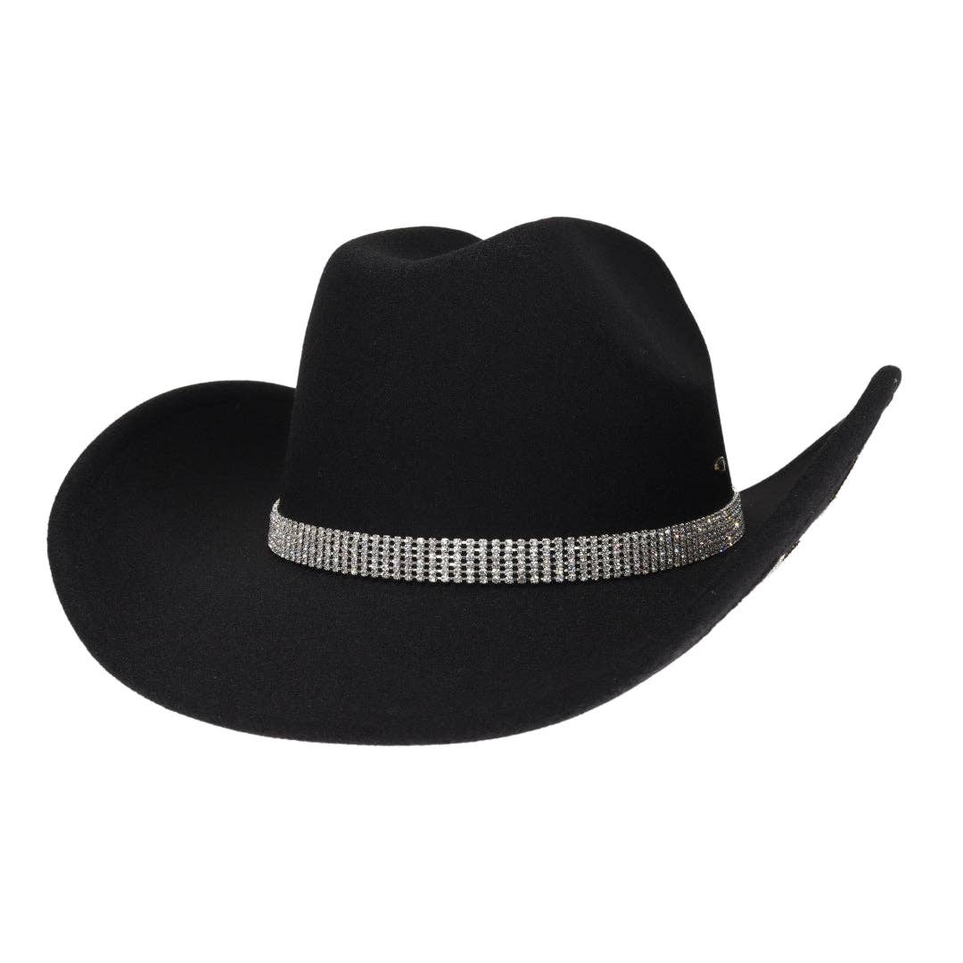 Houston Sequin Stars Cowboy Hat VCC0078: Black