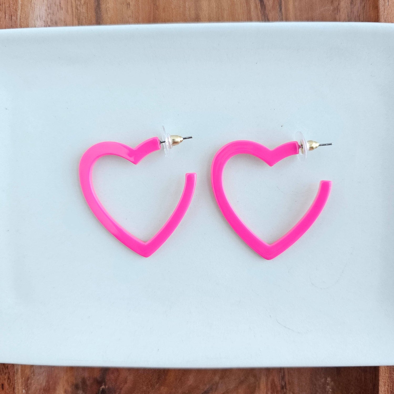 Heart Hoops - Ultra Pink // Jewelry, Earrings, Valentine&