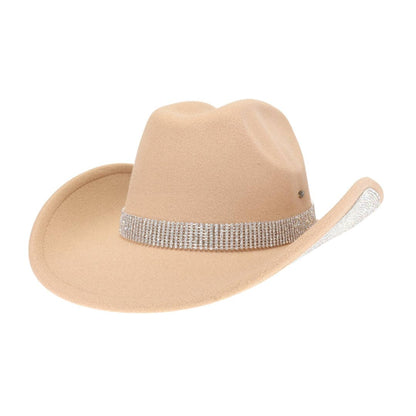 Tinseltown Rhinestone Cowboy Hat VCC0073: Hot Pink/Clear