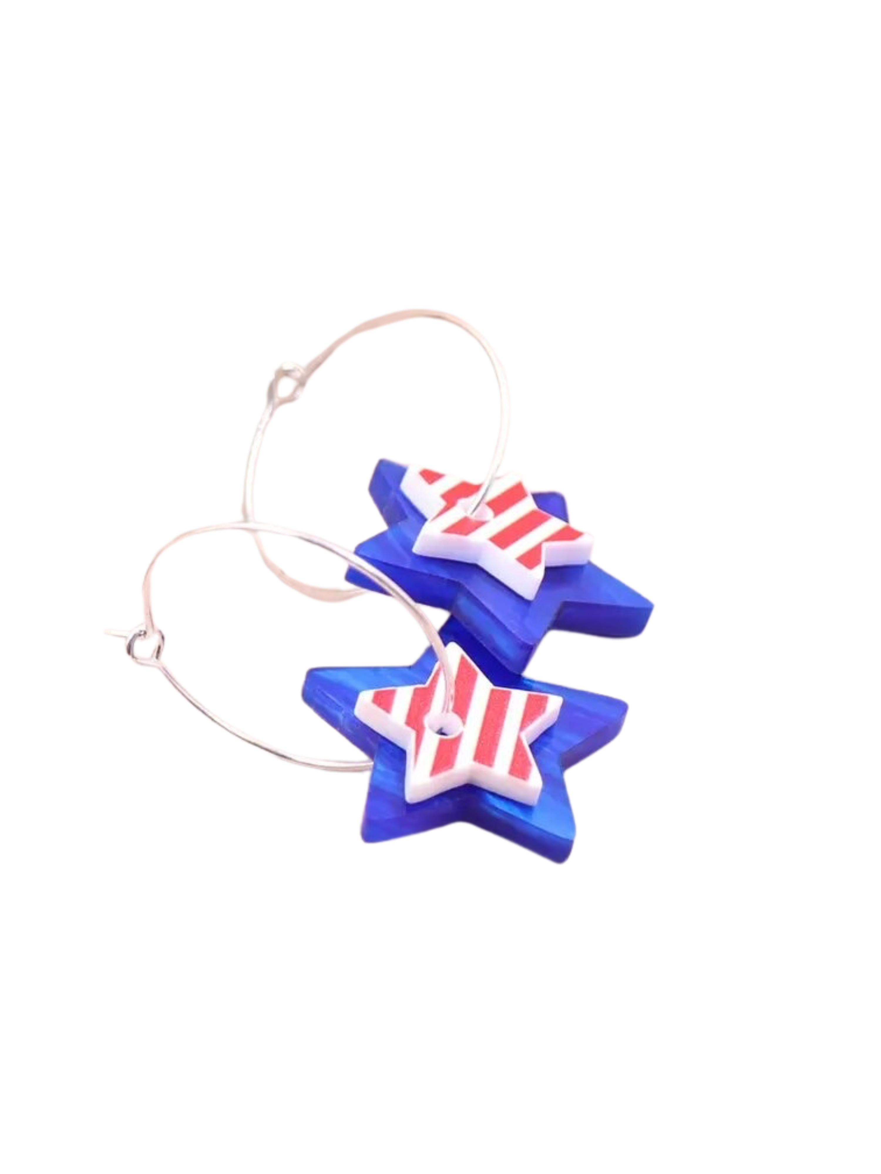 Independence Star Hoop Earring: Red