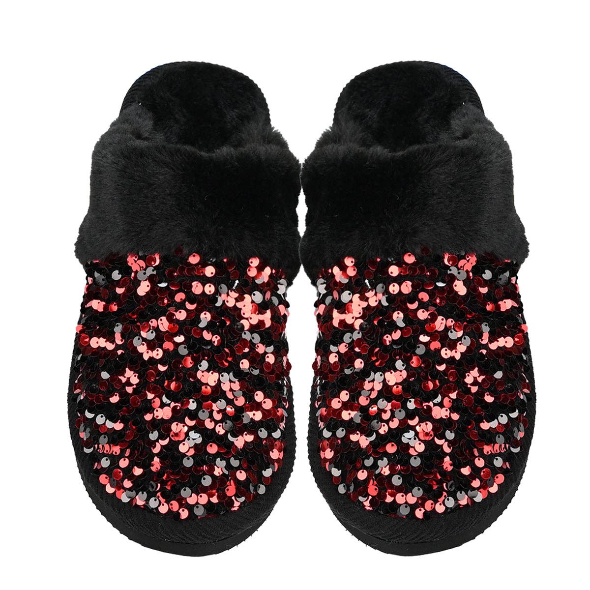 Sequin Fur C.C Slippers: Hot Pink / MD/LG