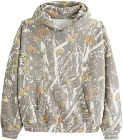 Maple Leaf Print Camouflage Essential Hoodie: NO03 / XL