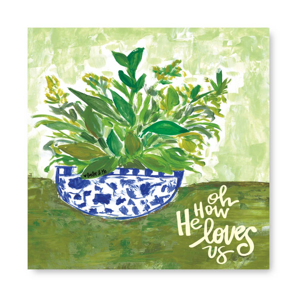 O How He Loves Us - Wrapped Canvas: 12&quot; x 12&quot;