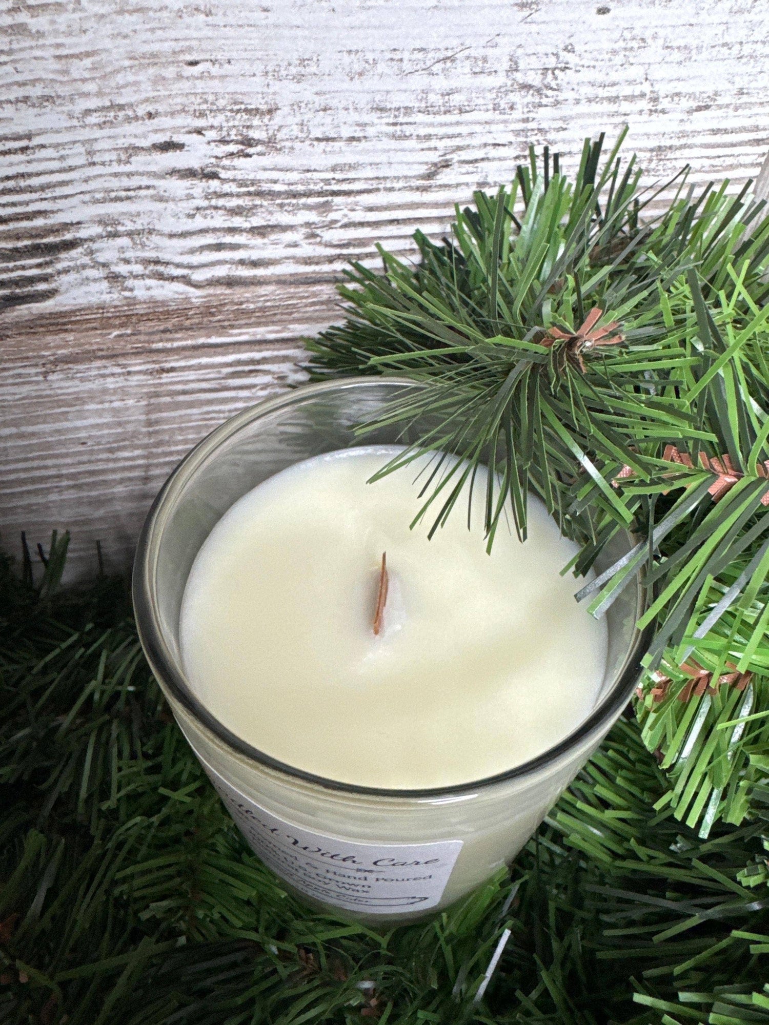 Spiced Apple Cider Soy Wax Candle with Wood Wick: 16 oz.