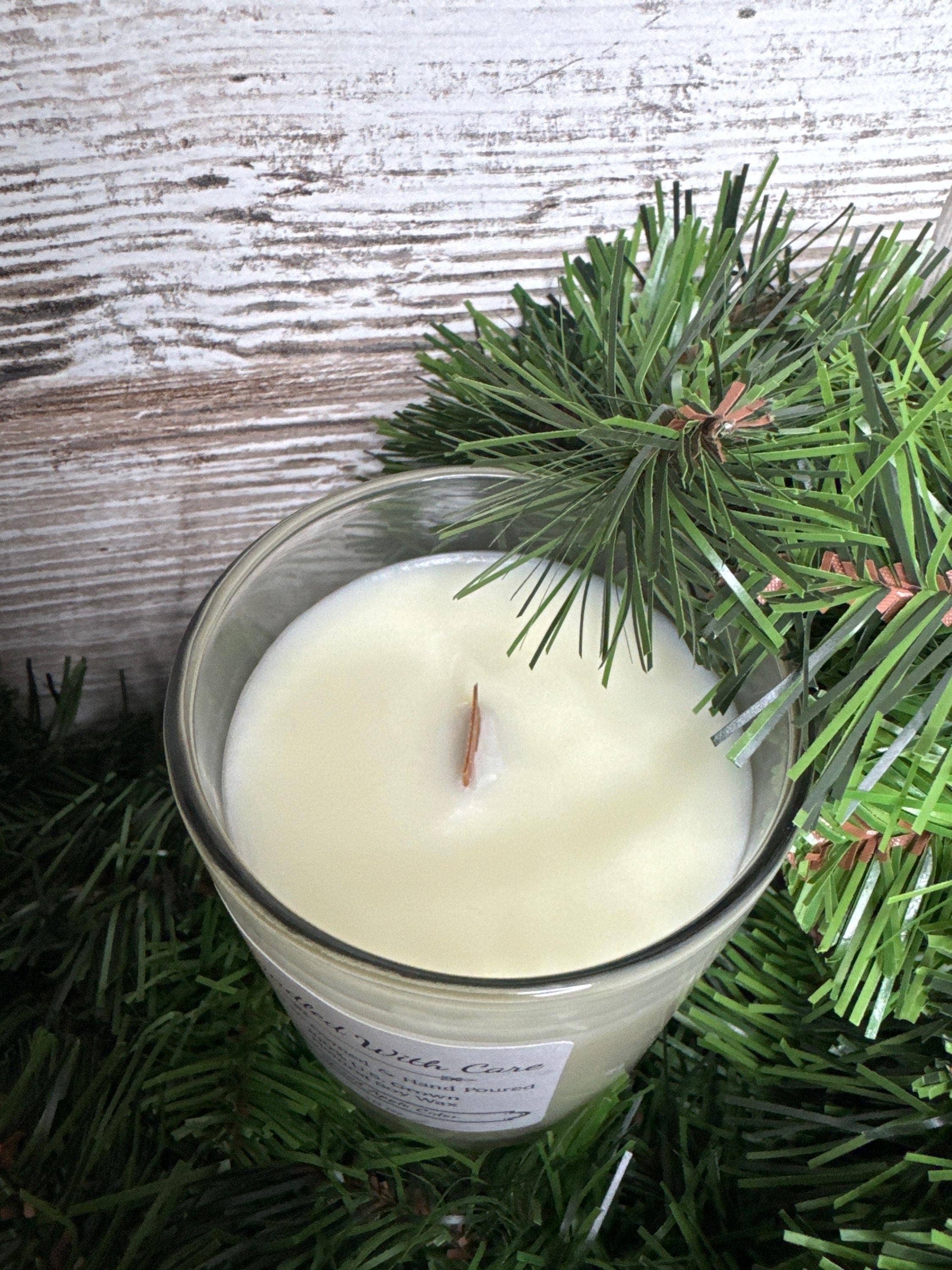 Spiced Apple Cider Soy Wax Candle with Wood Wick: 16 oz.