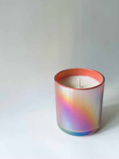 12 oz Pink Iridescent Vessel - 100% Natural Soy Candle: Spa Day / Yes / Yes
