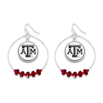 NCAA Licensed Collegiate Nested Beaded Game Day Hoop Drop Ea: Texas A&amp;M Aggies