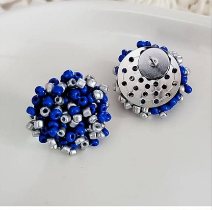 Dallas Cowboys Custom Team Spirit Bead Topped Hand Painted Football Dangle : Blue/ Silver