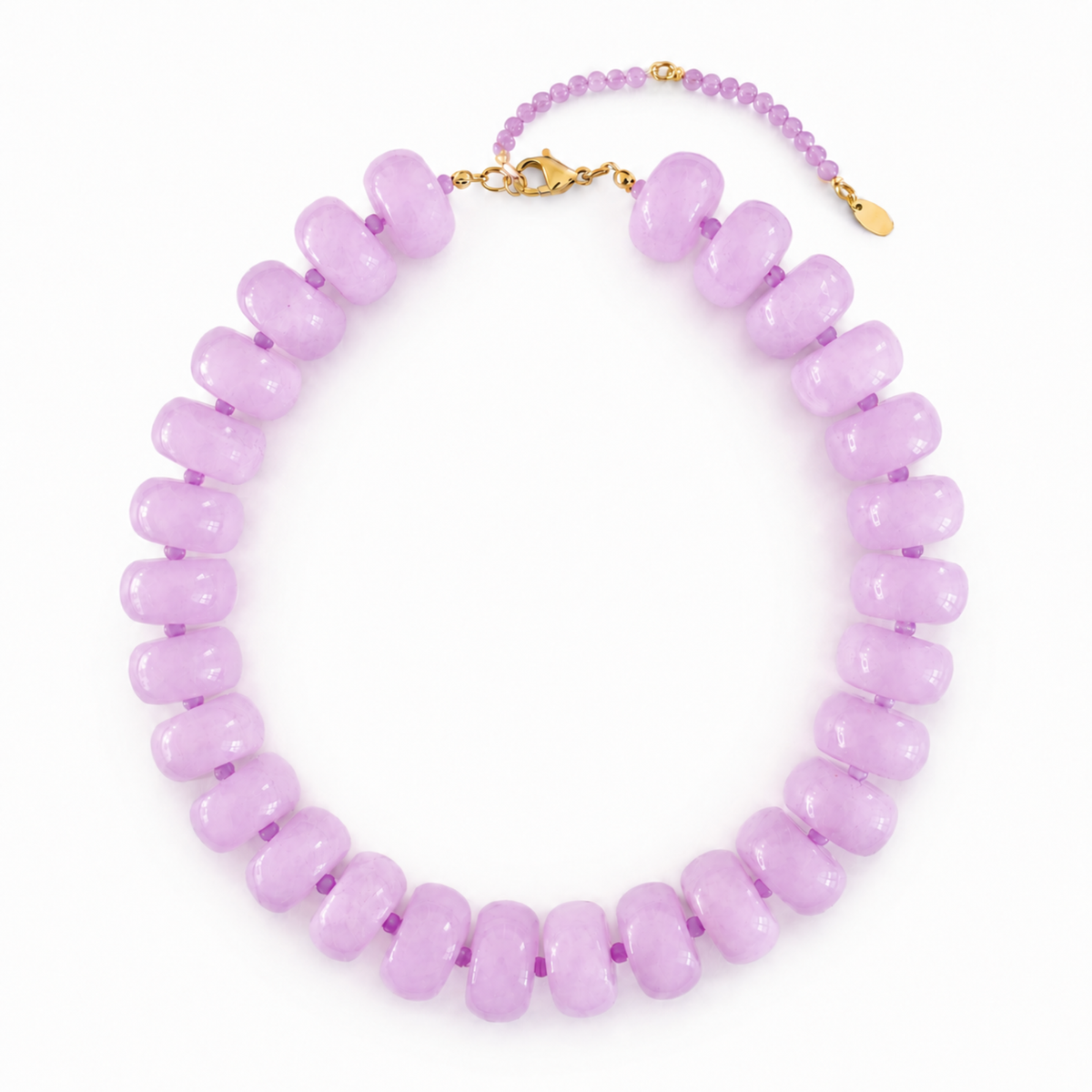 Chunky Resin &amp; Natural Stone Bead Necklace: Red Jasper Glow