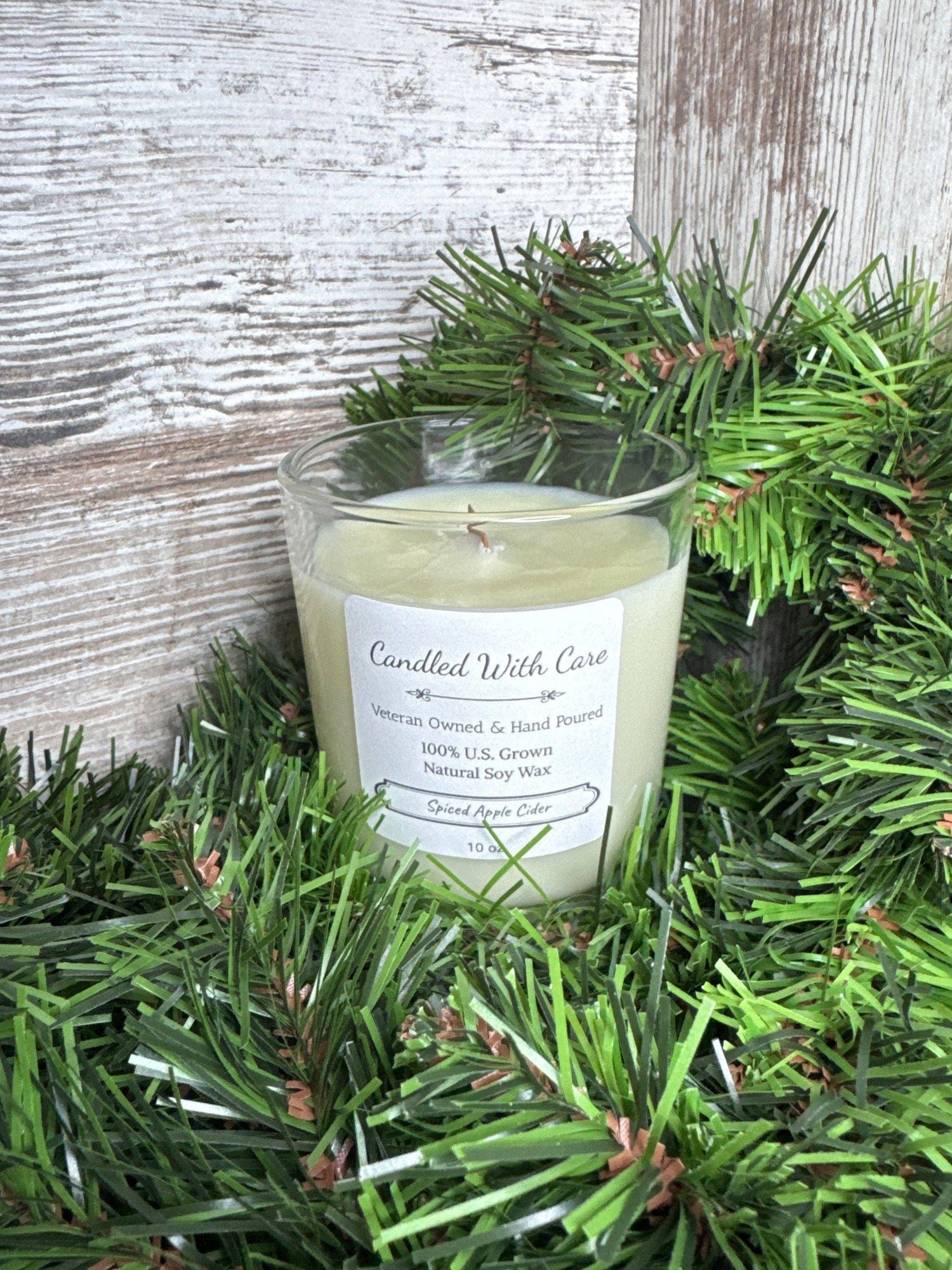 Spiced Apple Cider Soy Wax Candle with Wood Wick: 16 oz.