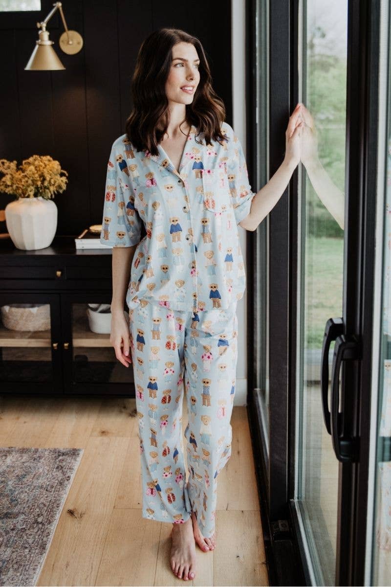 Teddy Bears PJ Sets Women: Light Blue / S