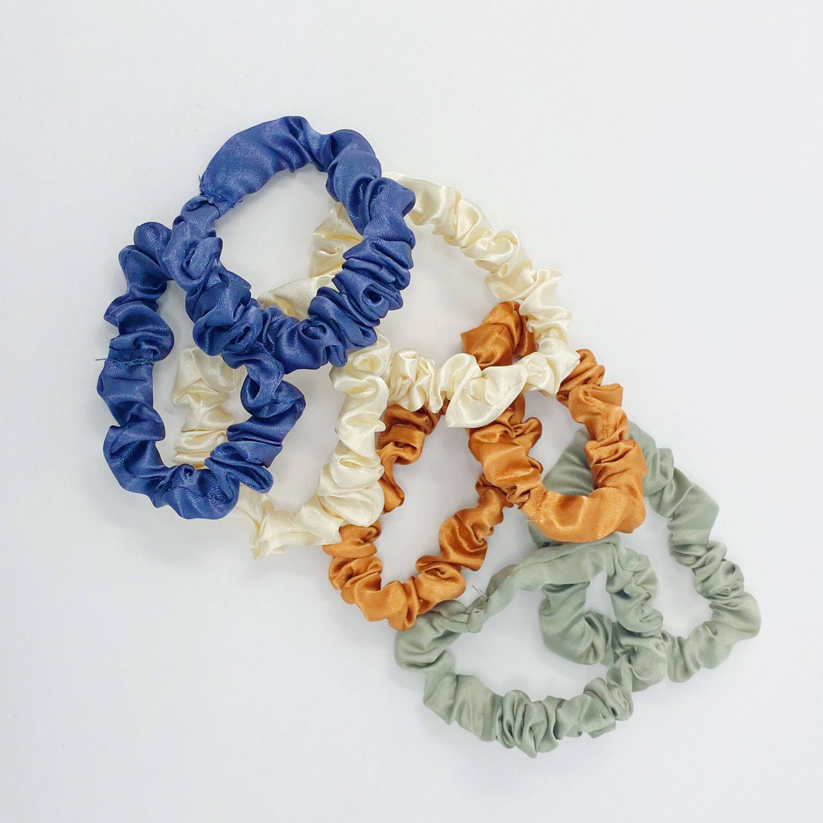 Satin Self Care Scrunch Set Of 8: Earthy Calm