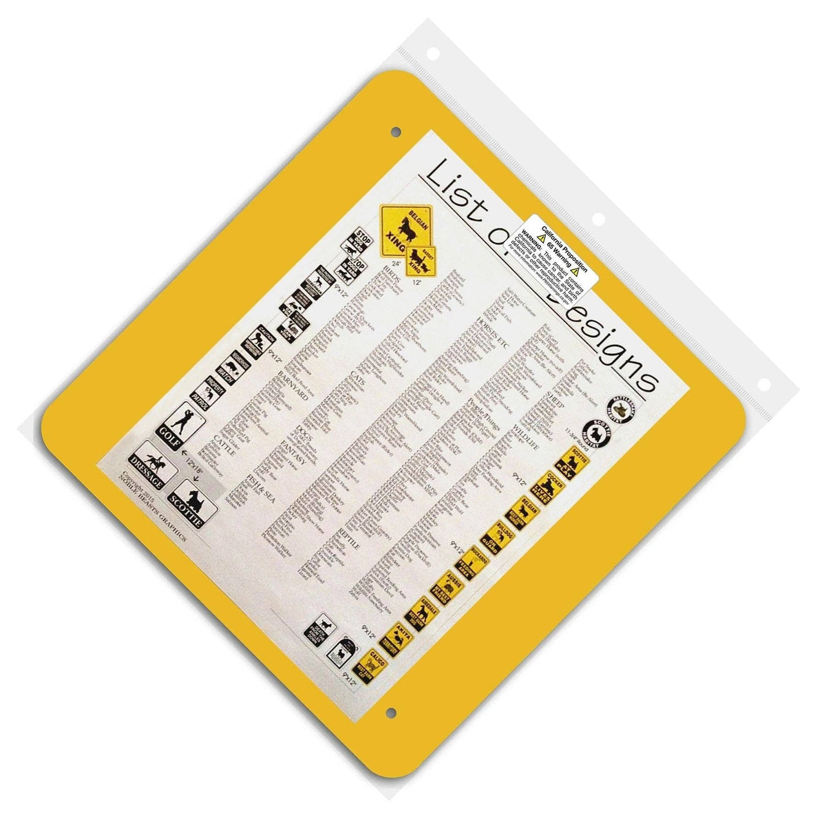 Holstein Xing Sign Aluminum 12 in X 12 in 