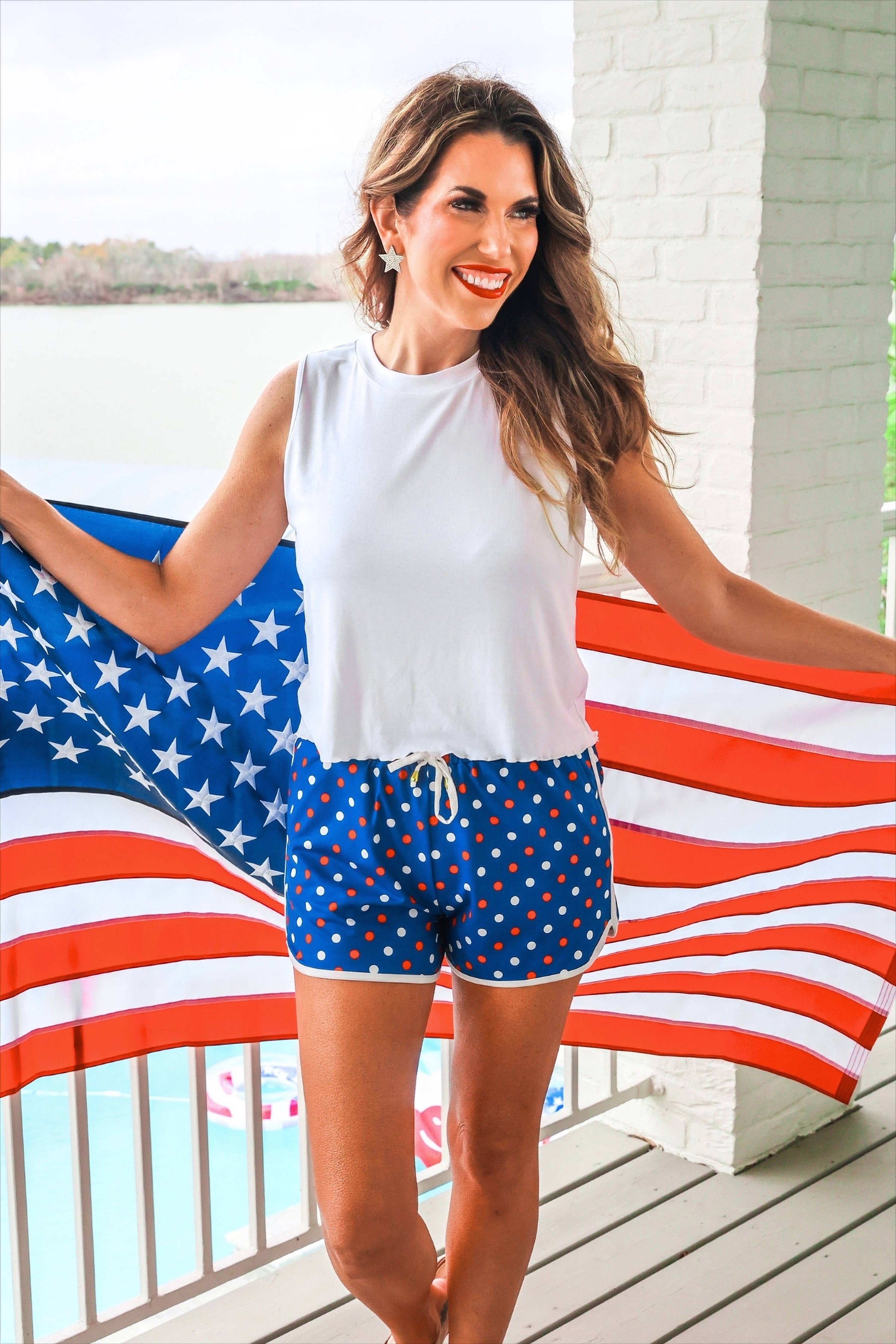 Americana Polka Dot Everyday Shorts: by Jess Lea