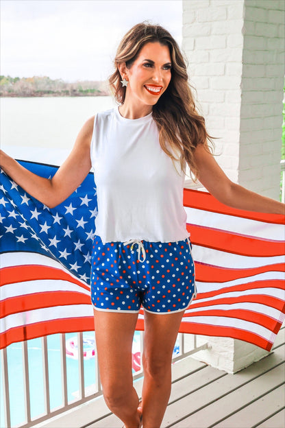 Americana Polka Dot Everyday Shorts: by Jess Lea