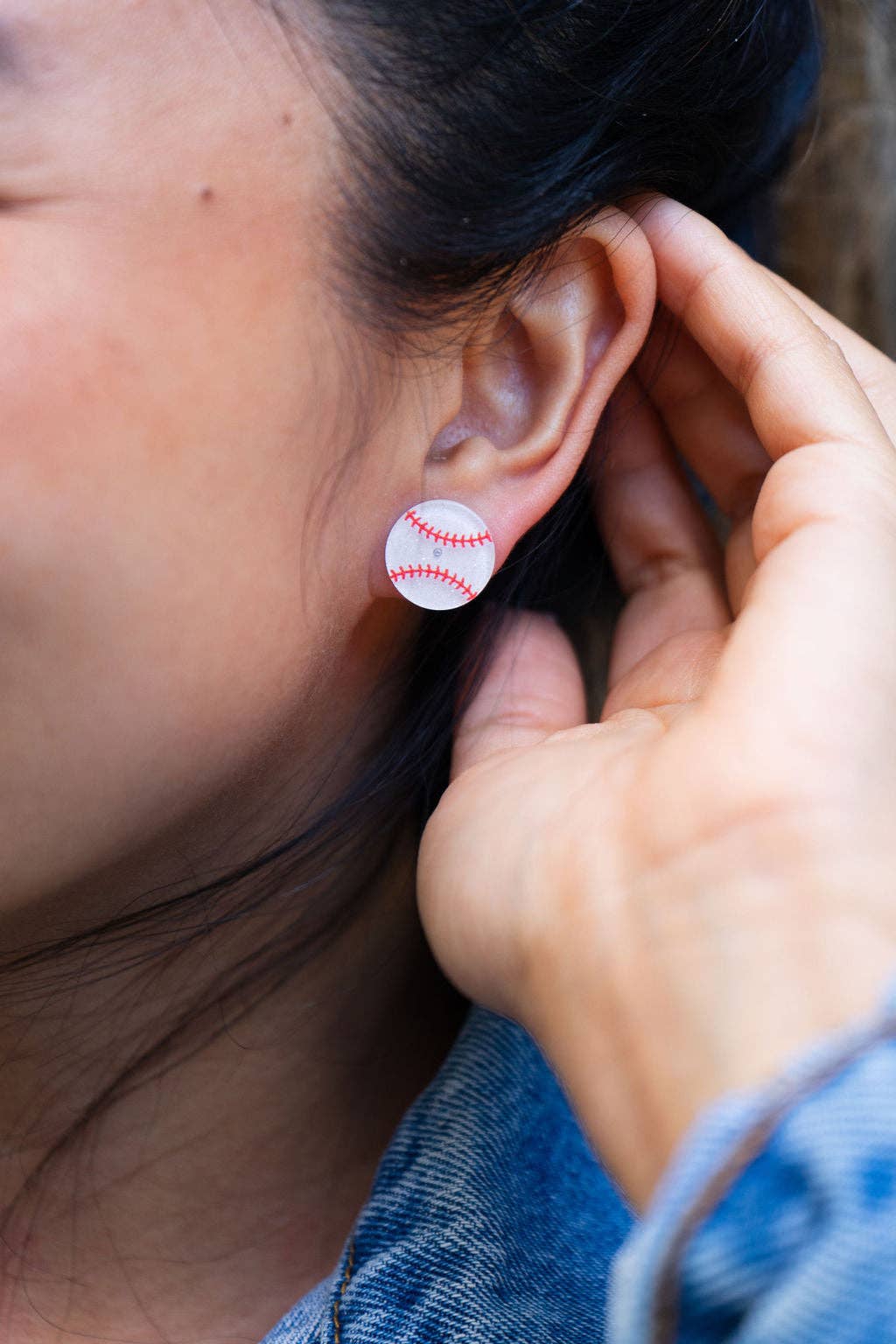 Glitter Baseball Studs // Game Day Earrings