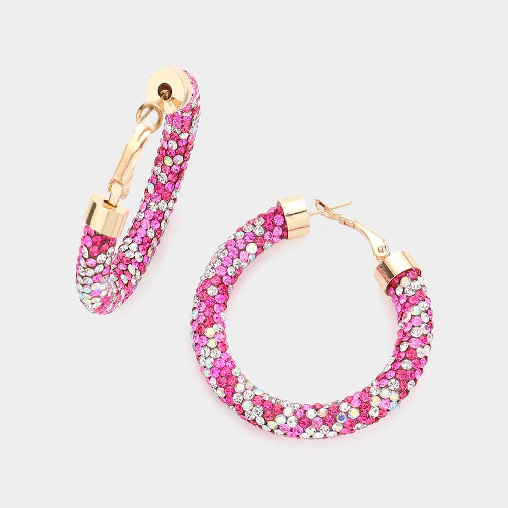 Rhinestone Pave Hoop Earrings
: Blmt