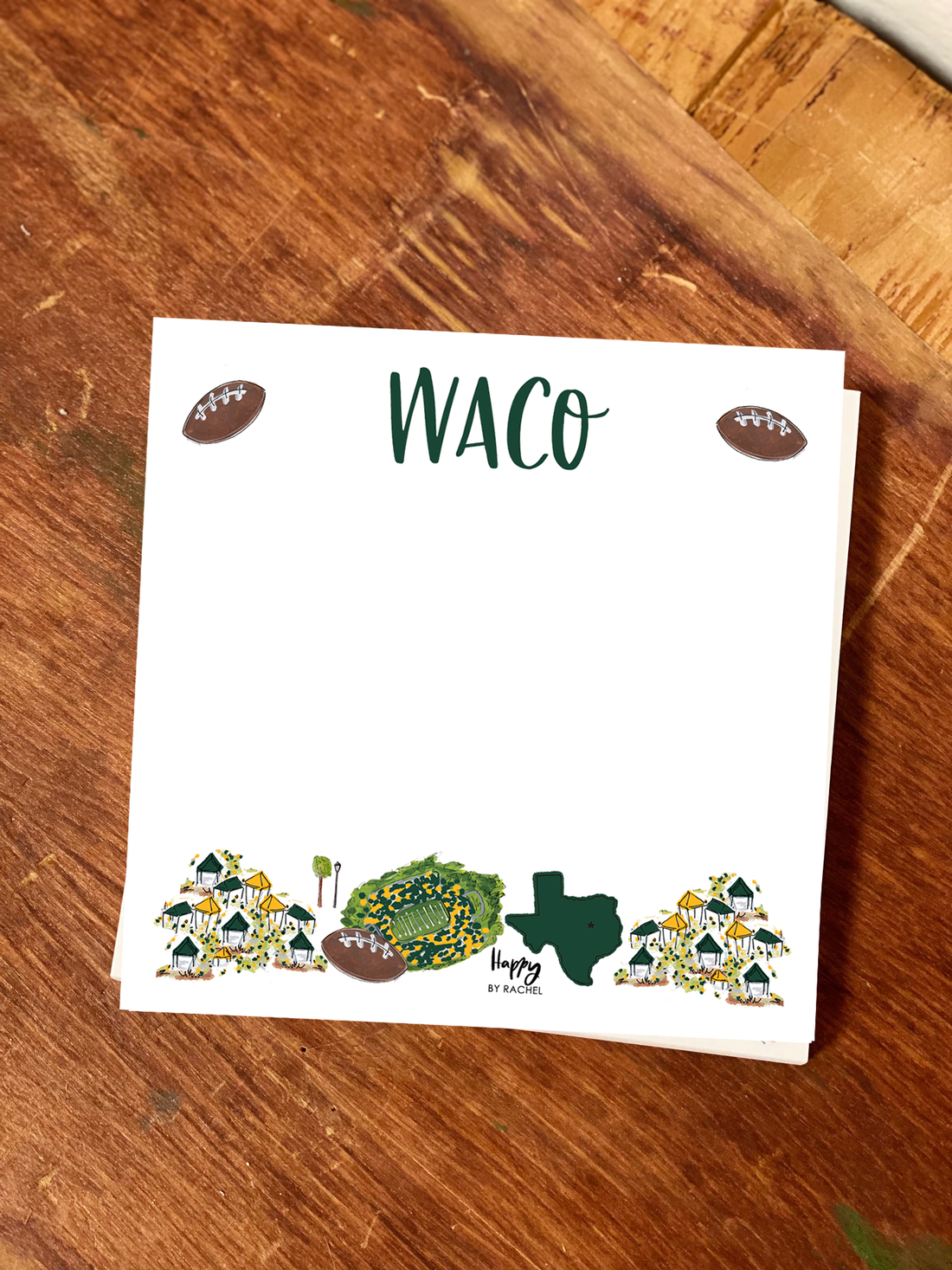 Waco, TX Chunky Notepad-Stationery Writing Pad 100 pages