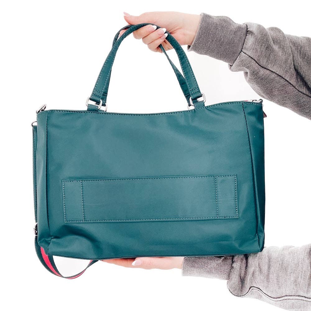 Nina Nylon Organizer Tote Bag: Navy