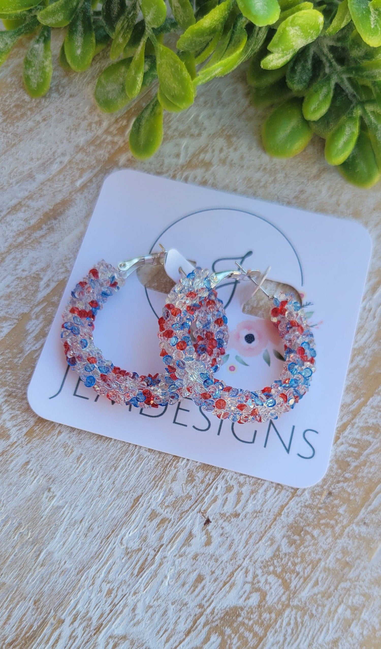 Red White and Blue Hoops