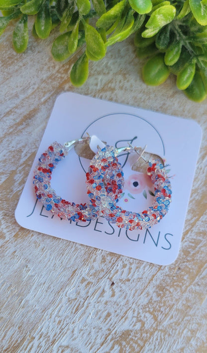 Red White and Blue Hoops