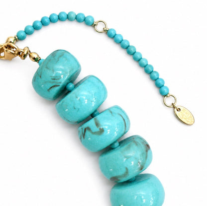Chunky Resin &amp; Natural Stone Bead Necklace: Red Jasper Glow