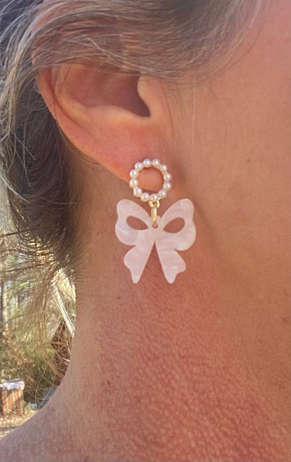 EASTER PEARL WITH BOWS EARRINGS  